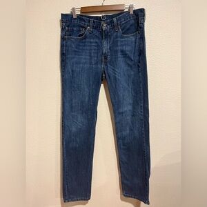 Levis Mens Straight Fit 514 Dark Wash Cotton Denim Jeans Size 34X34